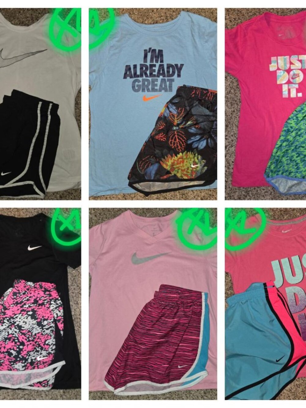 NIKE lot bundle of 6 GIRL'S sets outfits in a size XL X-LARGE (18)